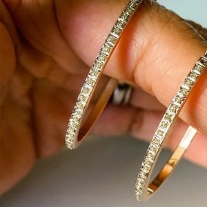 14k gold & diamond hoops